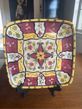 Pier 1 Imports Tuscan Vallarta Square Serving Platter Plate 13"